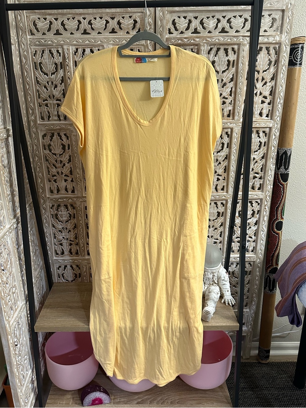 Free People Lotus Midi Dress - Peach Sunrise